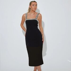 Odd Muse The Ultimate Muse Pearl Trim Midi Dress